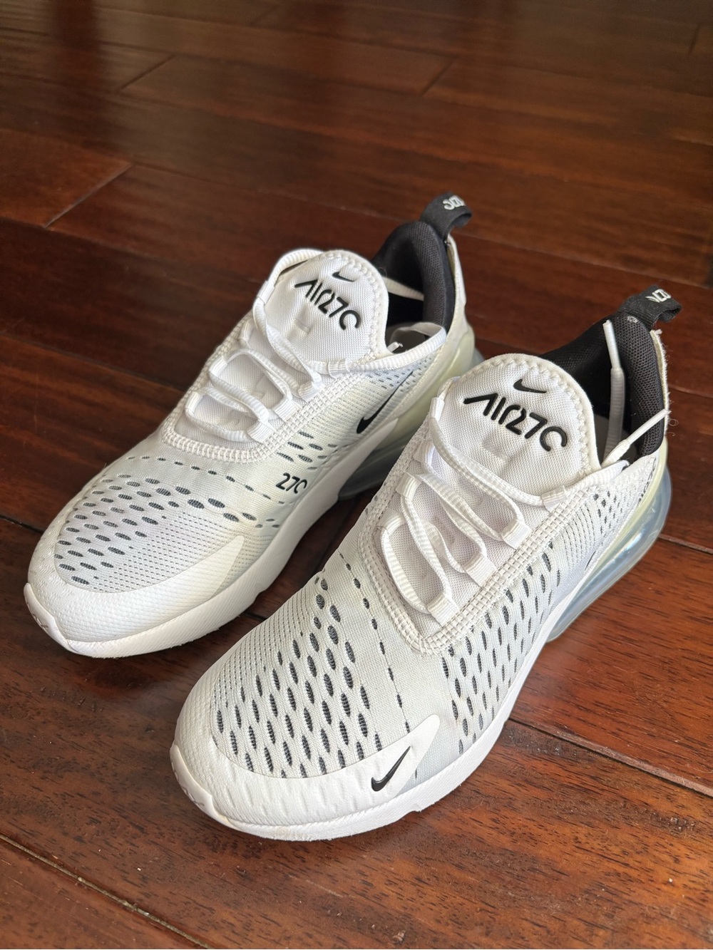 Nike Air Max 270 Volleyball Sneakers - WOMENS White with Black Accents